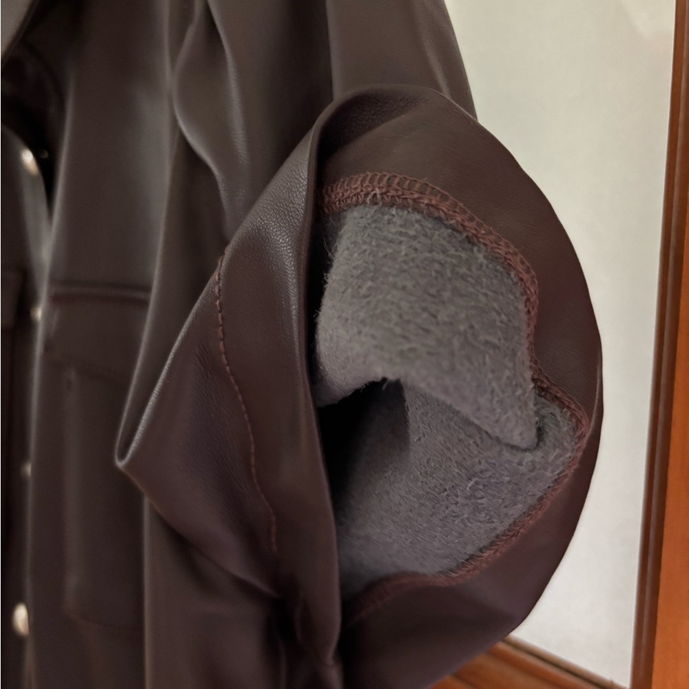 LOFT Dark Brown Mini Dress with Button Detail - Picture 3 of 4
